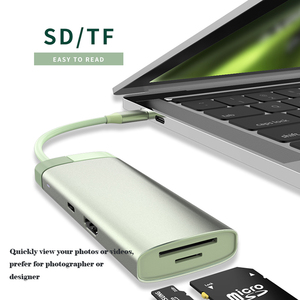 Docking Thunderbolt Dock USB C Hub Splitter 7 in 1 Multiply Adapter Type C <strong>Data</strong> 2.0 USB 3.0 Card Reader 100W PD 4K HDTV