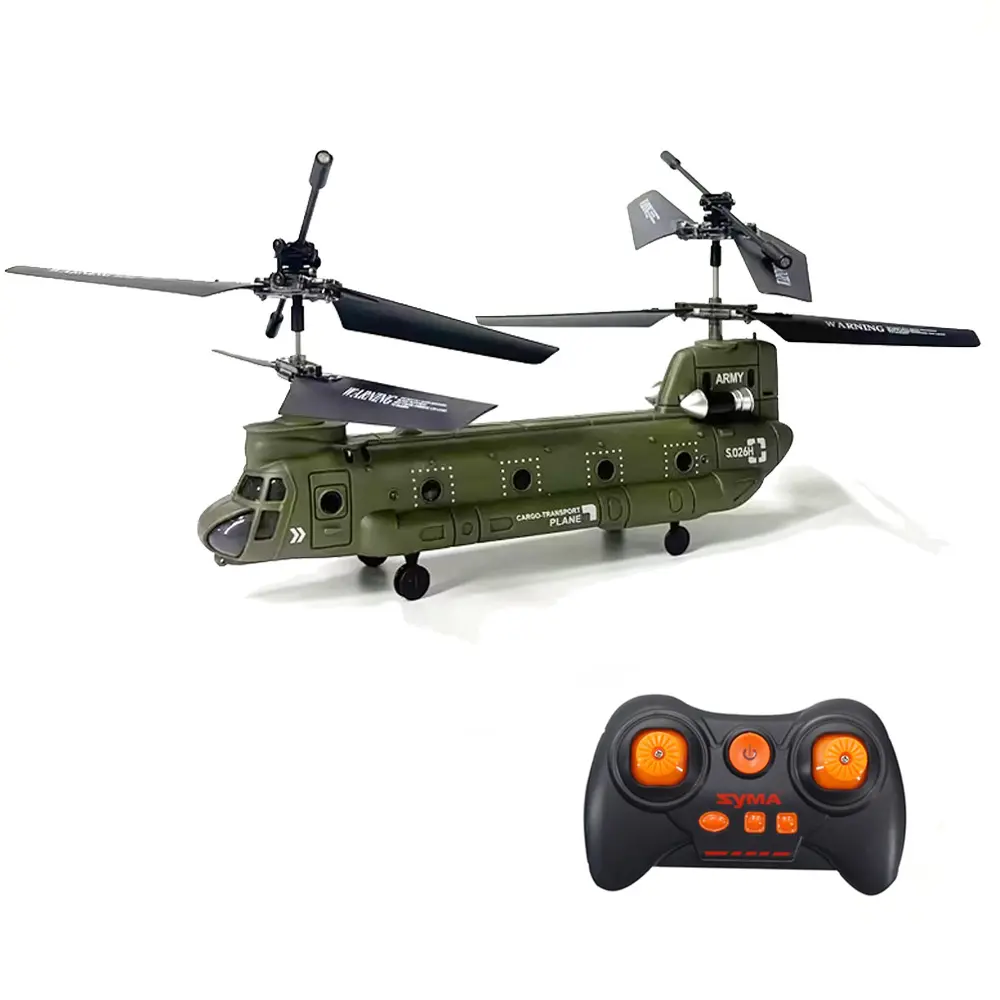 Nuovo modello di elicottero RC a doppia elica ad altezza fissa da trasporto militare 2.4GHz per giovani ventilatori militari