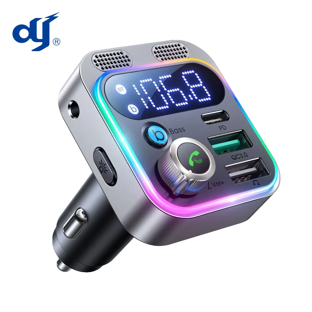 PD 30W QC3.0 com USB Car Charger Adaptador de rádio sem fio Mãos-livres Car Kit Mp3 Player Transmissor FM sem fio