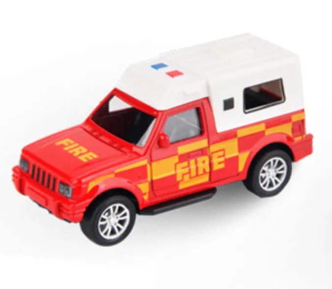 Wholesale 1/43 diecast toy car fire police ambulance die cast car pull back toy vehicles die cast Metal craft truck model toy