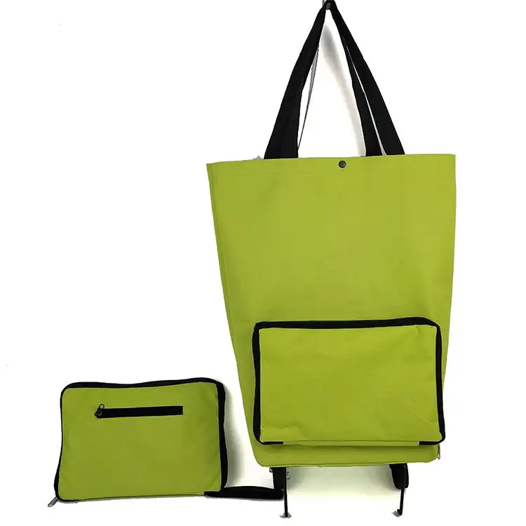 Складная сумка-Тележка для покупок с колесами, Экологически чистая Складная Ткань Оксфорд, принимаем индивидуальный логотип, цвет Oem