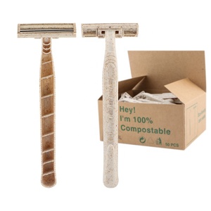 The Most <strong>Popular</strong> Eco Friendly Disposable <strong>Razor</strong> Wheat Straw Biodegradable <strong>Razor</strong> Double Blade <strong>Razor</strong> Used in Hotels and Families - Product Image 1