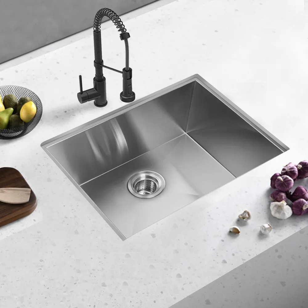 Aquacubic 31 Inch UPC Single Bowl Handmade Undermount 304 Stainless Steel Kitchen Sink