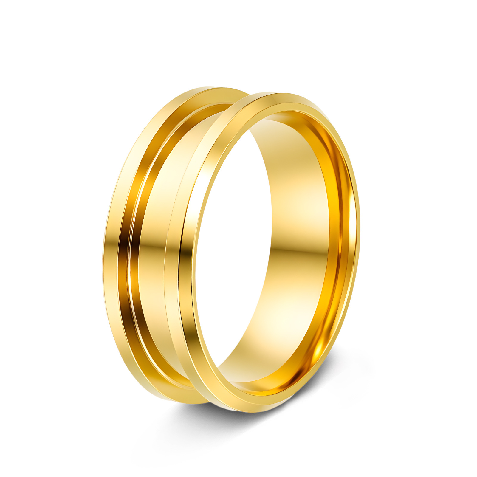 8MM double beveled gold