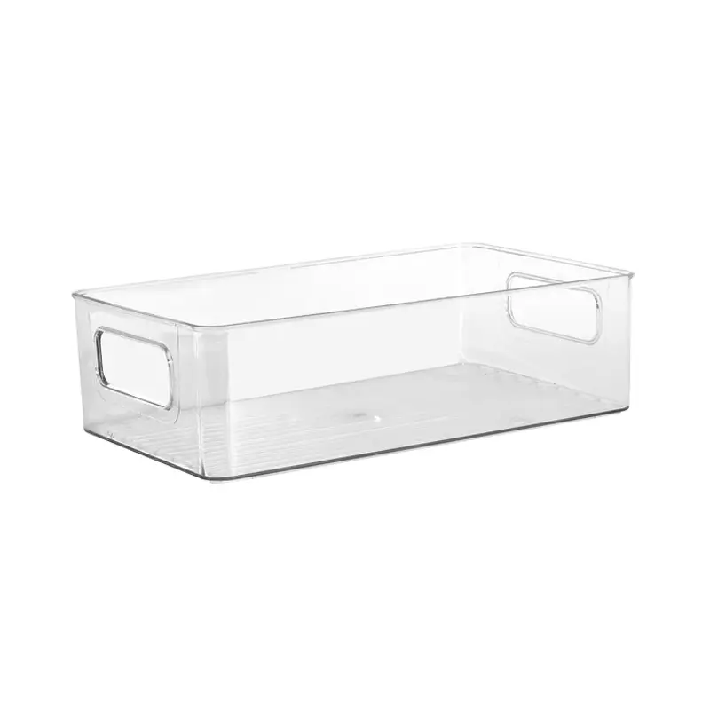 Bacs de rangement transparents en plastique empilables, boîte transparente de rangement de garde-manger, conteneurs de poubelle pour organiser le réfrigérateur de cuisine, la nourriture