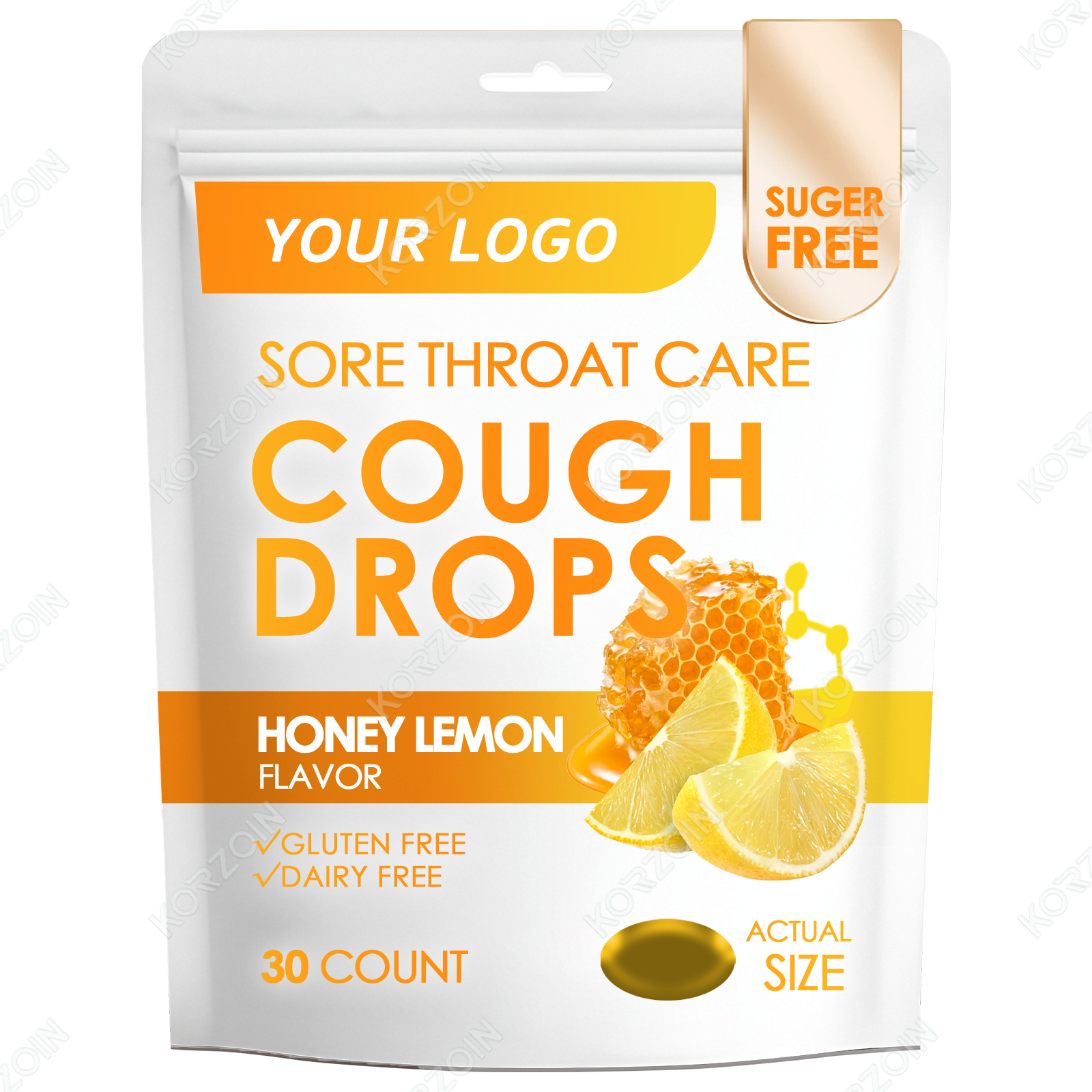#02 OEM/ODM HONEY LEMON SORE THROAT LOZENGE 0 SUGER