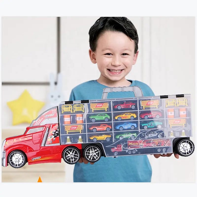 Caminhão de construção brinquedo, feito de liga de metal, veículos de transporte para crianças