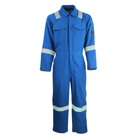 EN 11612 Flame Resistant and Antistatic Cotton Uniform Blue Safety Workwear FR Workwear for Industry