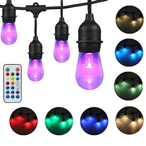 Colorful Outdoor Patio String Lights RGB Remote Control S14 LED Bulbs RGB LED String Light - Product Image 4