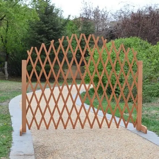 Valla de jardín de madera plegable, celosía de madera para patio trasero