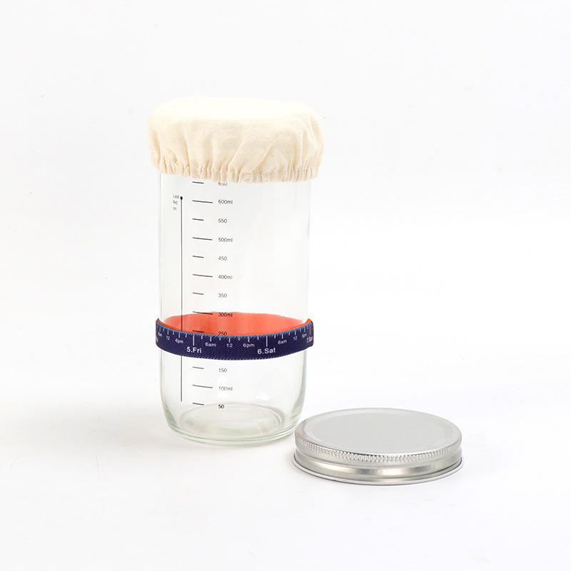 Transparent-730ml glass jar set 5