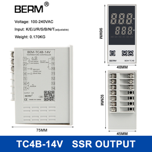 PID <strong>Digital</strong> <strong>Display</strong> Temperature <strong>Controller</strong> 48*96MM Solid State Relay/relay Output Intelligent Thermostat - Product Image 4