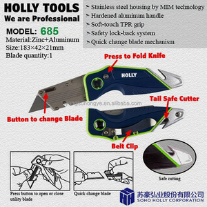 ABS Plastic Folding Pocket Utility Knife Fold Box <strong>Cutter</strong> Razor Blade Foldable <strong>Cutter</strong> Knife With Built-in <strong>Key</strong> Ring Lanyard Hole - Product Image 4