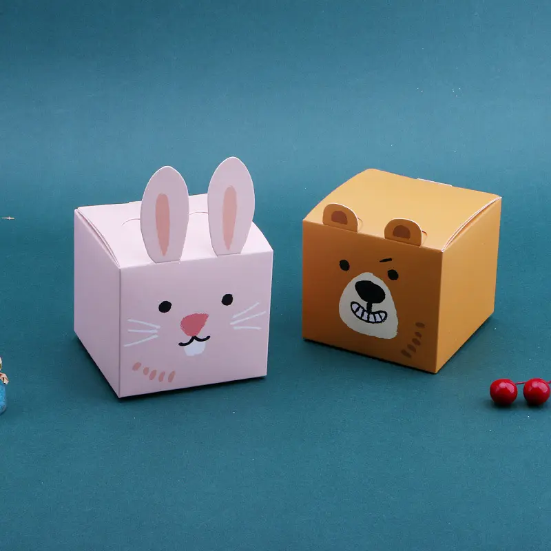Caixa de presente de coelho para decoração, caixa de presente personalizada de fábrica, ovos de coelhinho, caixa de presente de cupcake, caixas de doces para decoração de festas