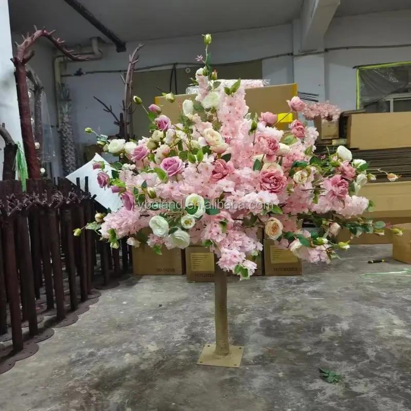 E-MM08 düğün olay masa centerpiece çiçek aranjmanı dekor sahte kiraz çiçeği ağacı sahte ipek yapay gül çiçek
