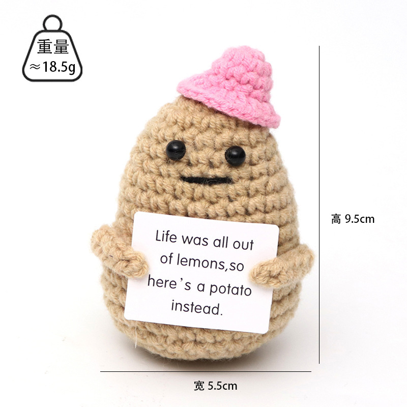 Khaki potato pink hat l card