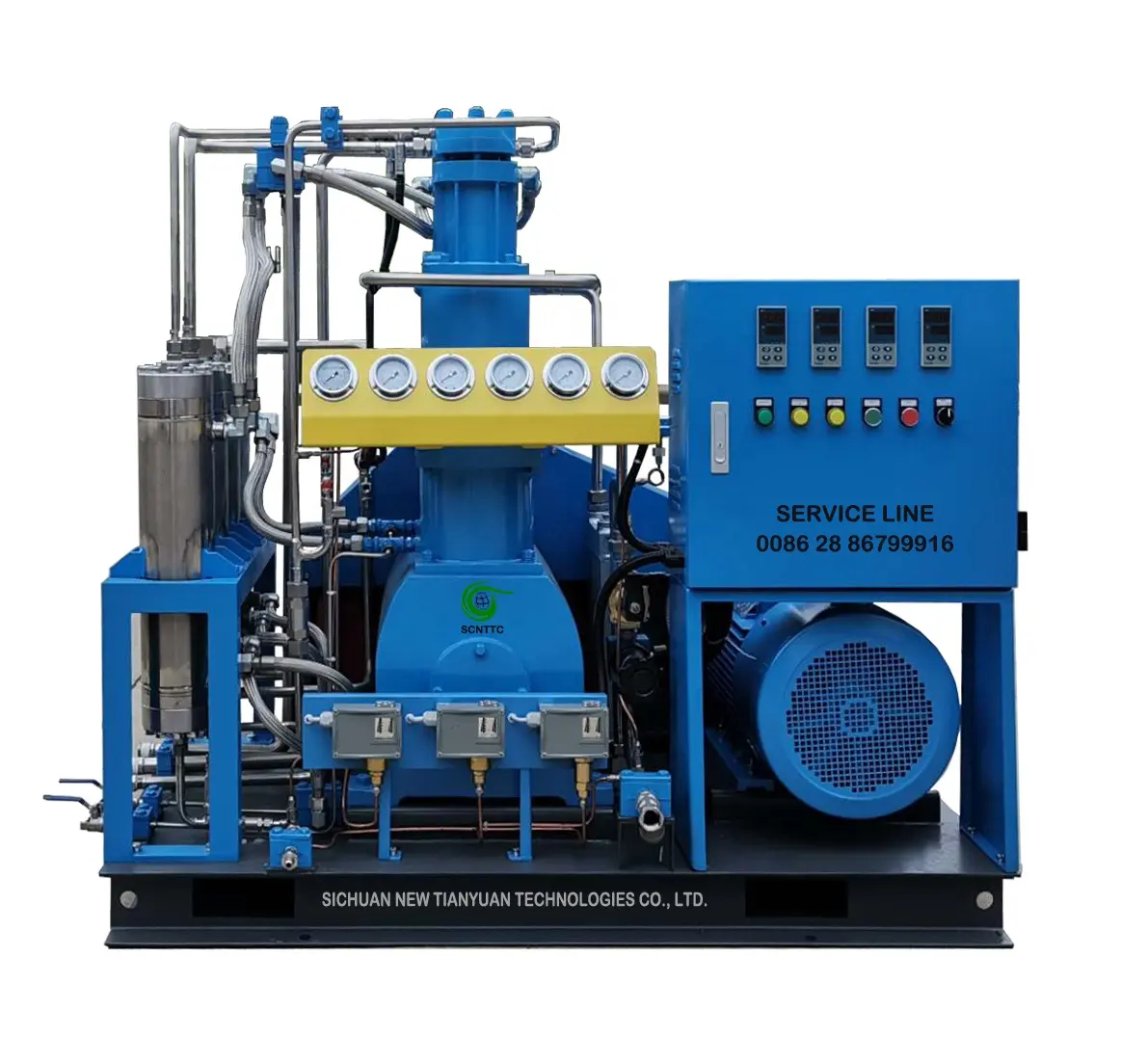 Compressor de oxigênio de alta-pressão 15-60Nm3/h de Ar/water-cooled 4-estágio comprimido oil-free uso médico e Industrial