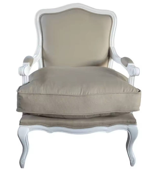 beige linen/matt white frame