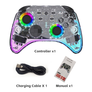 Venta caliente inalámbrico RGB luces Gamepad Motor de vibración Joystick controlador para Nintendo Switch para PS4 juego de computadora