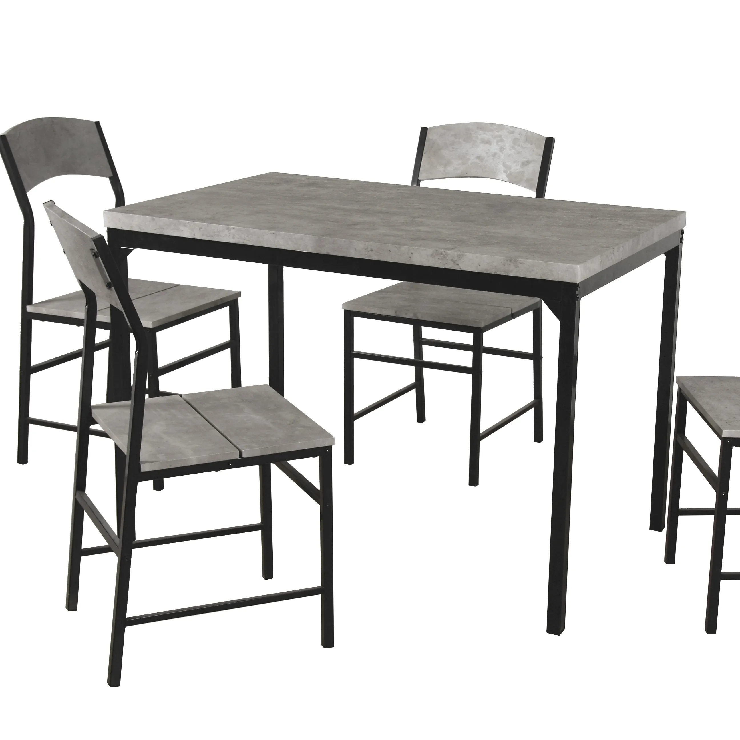 2020 गर्म बिक्री के लिए नई डिजाइन फैशन ग्रे MDF आधुनिक डाइनिंग टेबल सेट एक मेज और 4 कुर्सियों