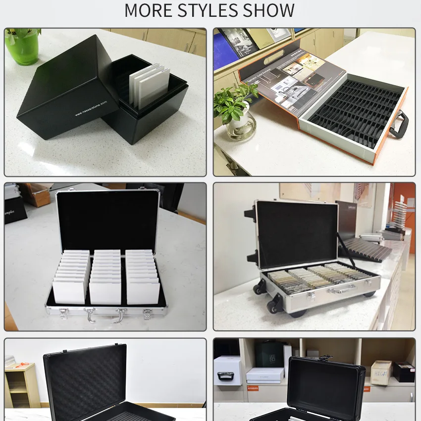 High Quality Custom Acrylic Paper Sample Ceramics Tile Marble Quartz Rock Granite Stone Samples Case Cardboard Display Box