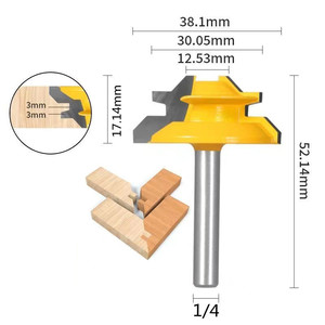 45 derece gönye yönlendirici Bit ağaç İşleme freze kesicisi 1/2 1/4 kırpma makinesi oyma makinesi cnc işleme seti kesme aletleri - Product Image 4
