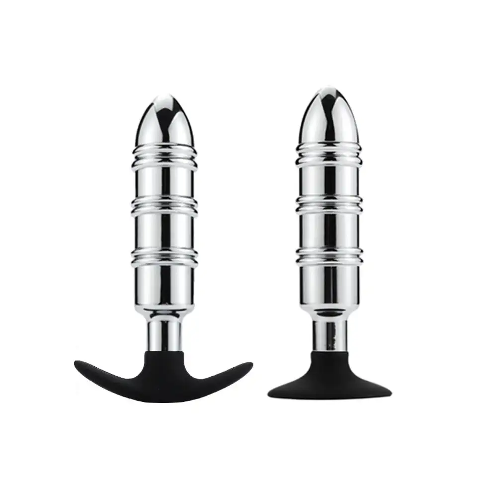 Brinquedos anais de silicone base de copo plug metal liga de alumínio ancoragem bunda para mulheres e homens