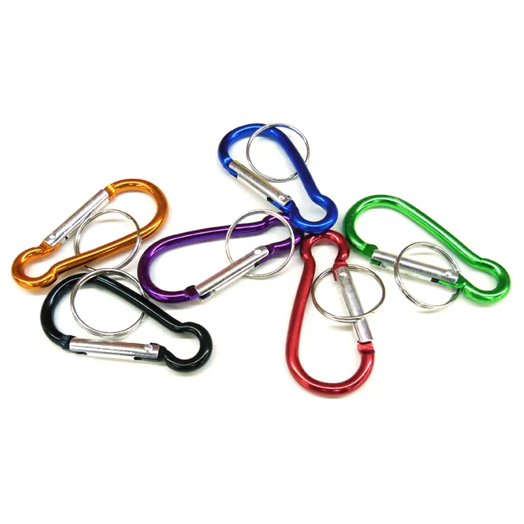 JRSGS Bán Buôn Móc Khóa Nhôm Nhiều Màu Tùy Chỉnh Đa Chức Năng Kẹp Carabiner Có Móc Chìa Khóa Phụ Kiện Cắm Trại