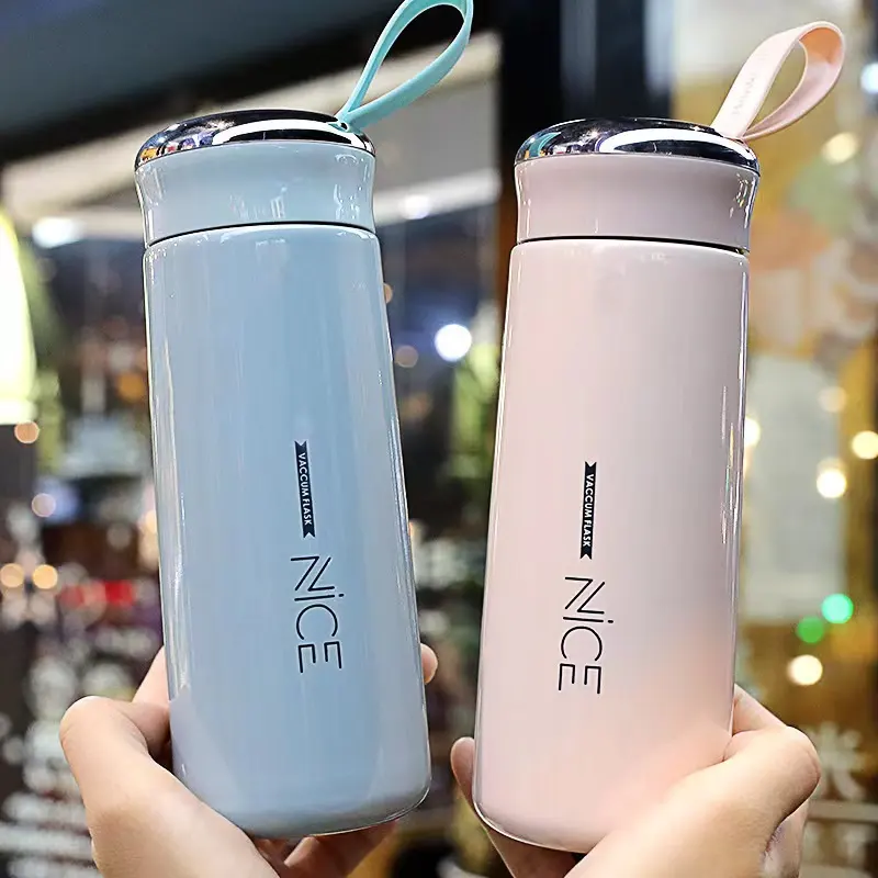 ใหม่ Nice แก้ว 400ml คู่พร้อมที่จับแบบพกพาขวดคุณภาพสูงสําหรับนักเรียนขายส่งของขวัญโฆษณา