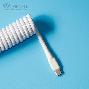 WOSISNED Direct Factory Price Coil Usb Data Type C Braid Spring Coiled Cable With Aviator Connector Nylon - Product Image 3