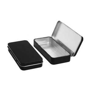 Wholesale Black <strong>Hinged</strong> Metal Tin <strong>Box</strong> With <strong>Hinged</strong> Lid Packaging Rectangular Tin <strong>Box</strong> - Product Image 3
