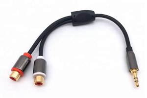 Promotion Stereo Audio Adapter Extension Cable 3.5mm Audio Male to <strong>2</strong> RCA Female Cable for Sales Customized Gold Plated Rca Cable