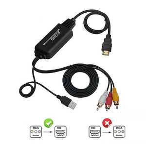 Convertidor RCA a HDMI Adaptador compuesto a HDMI Compatible con 1080P PAL/NTSC Compatible con reproductores de DVD PS1 STB VHS VCR Blue-Ray - Product Image 2