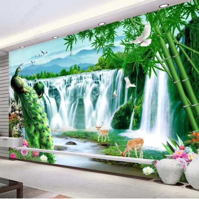 Custom 3D Chapeamento Natureza Floresta Verde Deixar Murais De Parede Papel De Parede Para Banheiro Sala Quarto Decoração De Casa