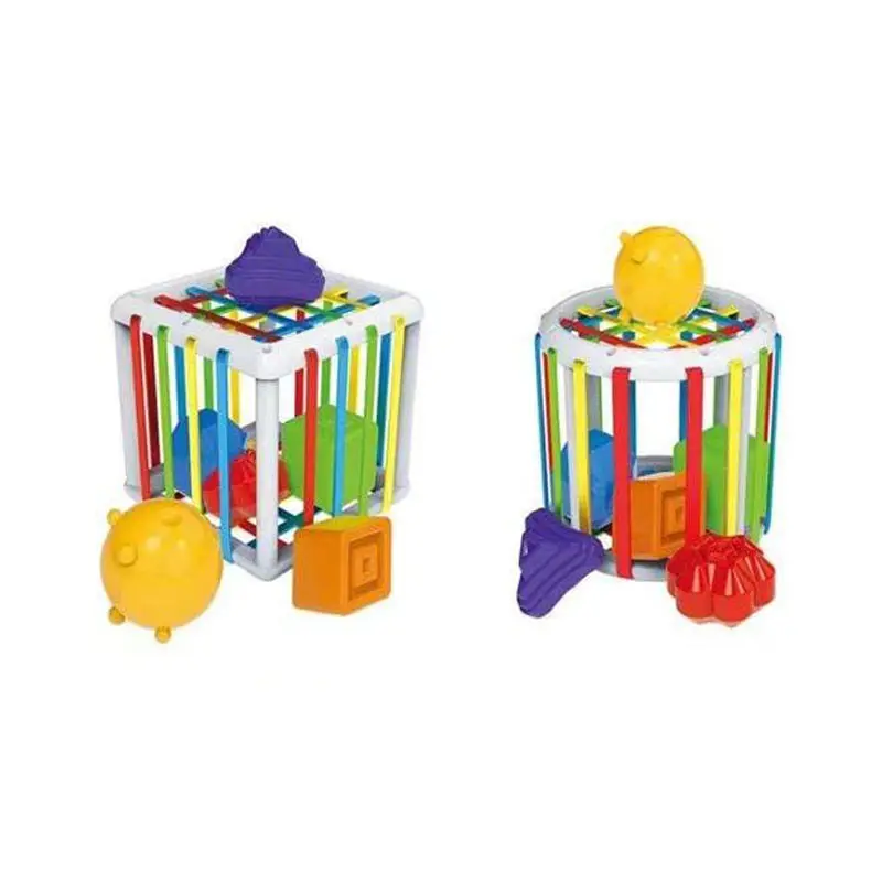 Il puzzle per bambini può mordere la forma del colore allenamento cognitivo fasce elastiche arcobaleno giocattoli di smistamento misti con diamanti rotondi quadrati