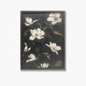 JZ Home Decor Framed Flower Wall <strong>Art</strong> Paper Gicelee Painting Texture Print Painting Decoration