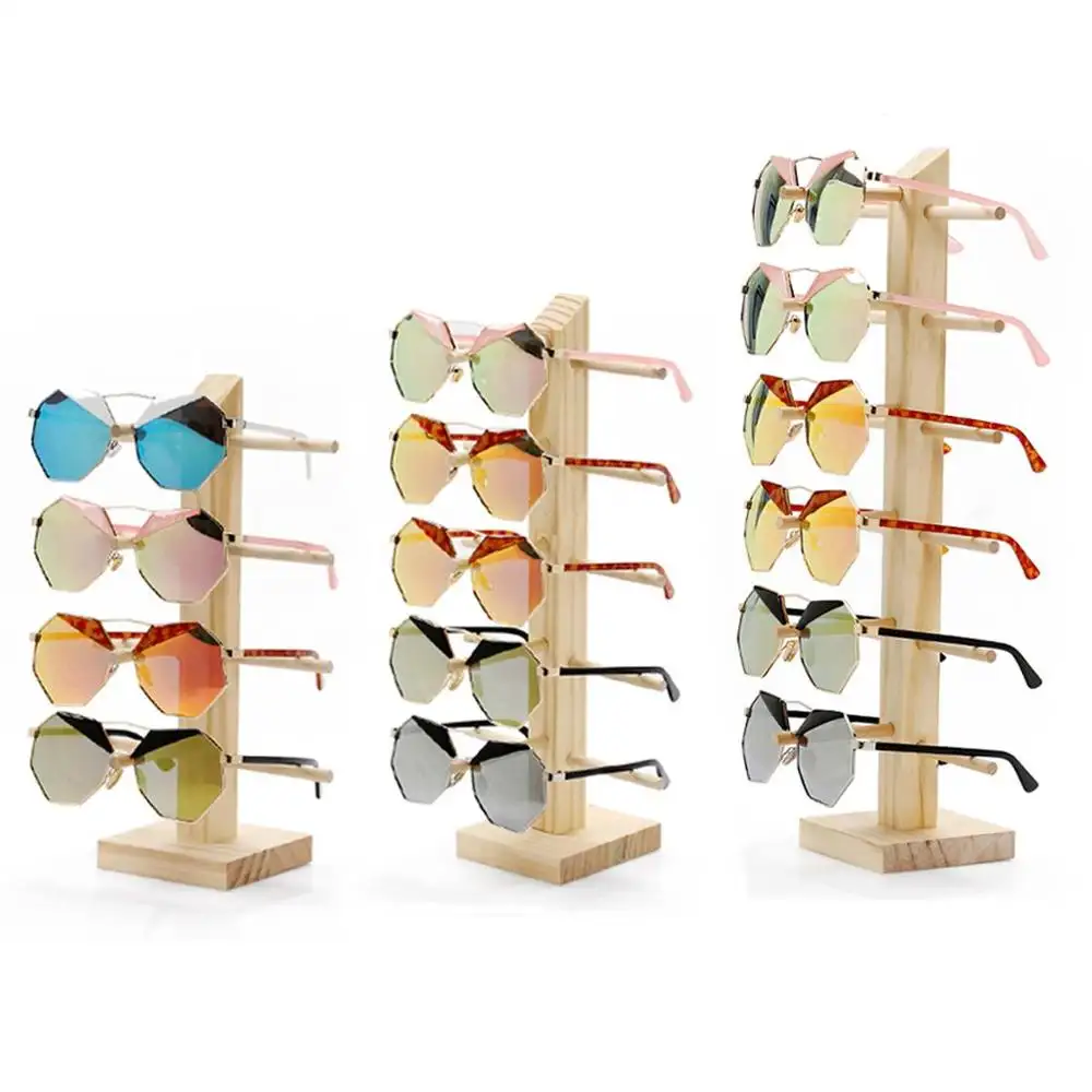 Натуральный бамбук настенный для демонстрации очков оптовая продажа витрина для солнечных очков стенд древесины