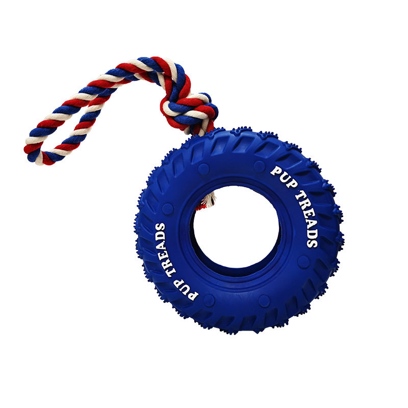 Pneu en caoutchouc bleu + corde