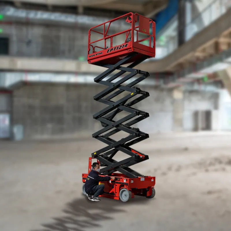 Điện Scissor Lift 10m 12M 14m Điện Scissor Lift tự hành trên không làm việc nền tảng trong nhà ngoài trời sử dụng thủy lực Scissor