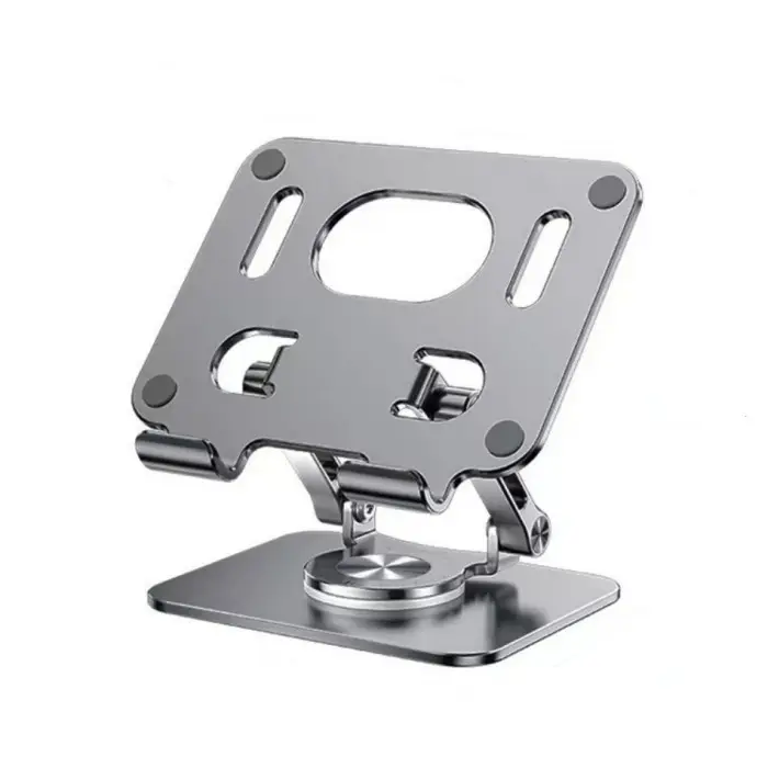 Hot Sale Opvouwbare Aluminium Metalen Tablet Pc Stand Verstelbare Beugel Met 360 Draaibare Voet Voor Bureau Ipad