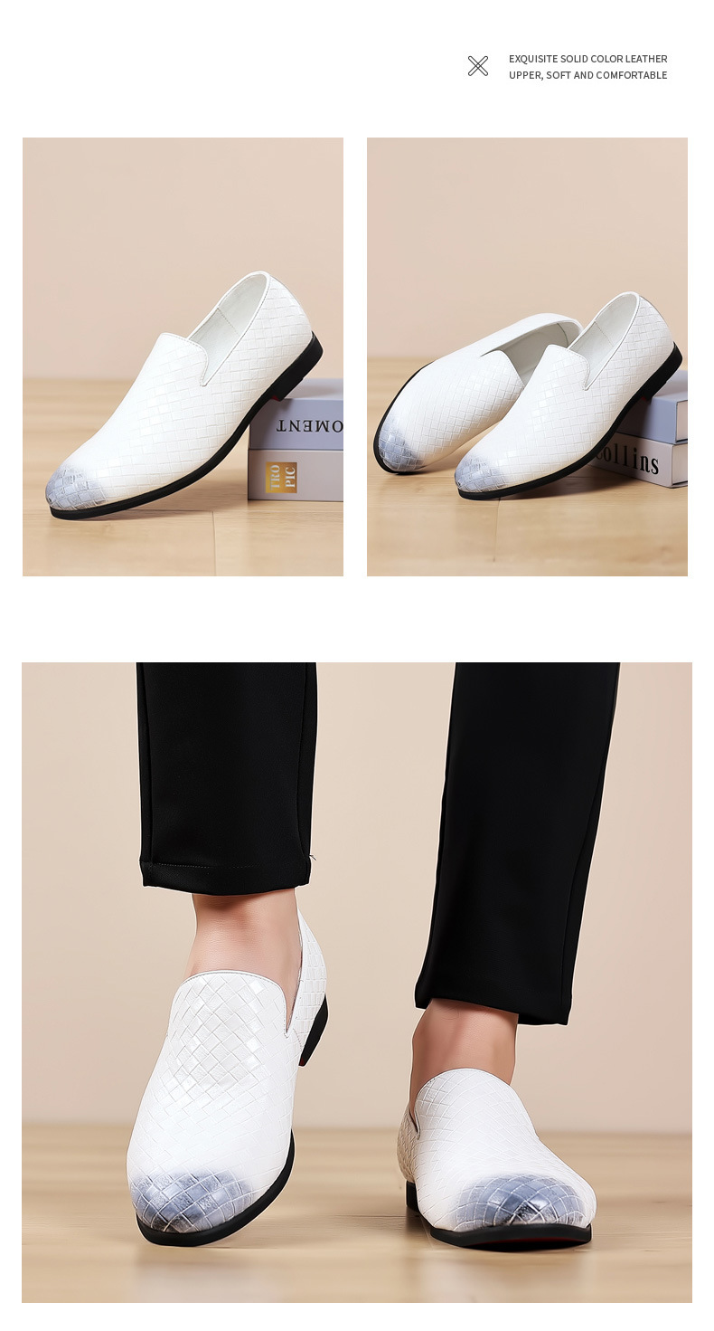 Genuine Leather Oxford Loafers Shoes for Men White S219-3555 (STOCK ITEM) 2 PRISTINE