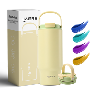 Haers Hot Bán cốc cà phê 32oz cốc cốc bằng thép không gỉ cốc chân không với tay cầm di động 2 trong 1 nắp - Product Image 2