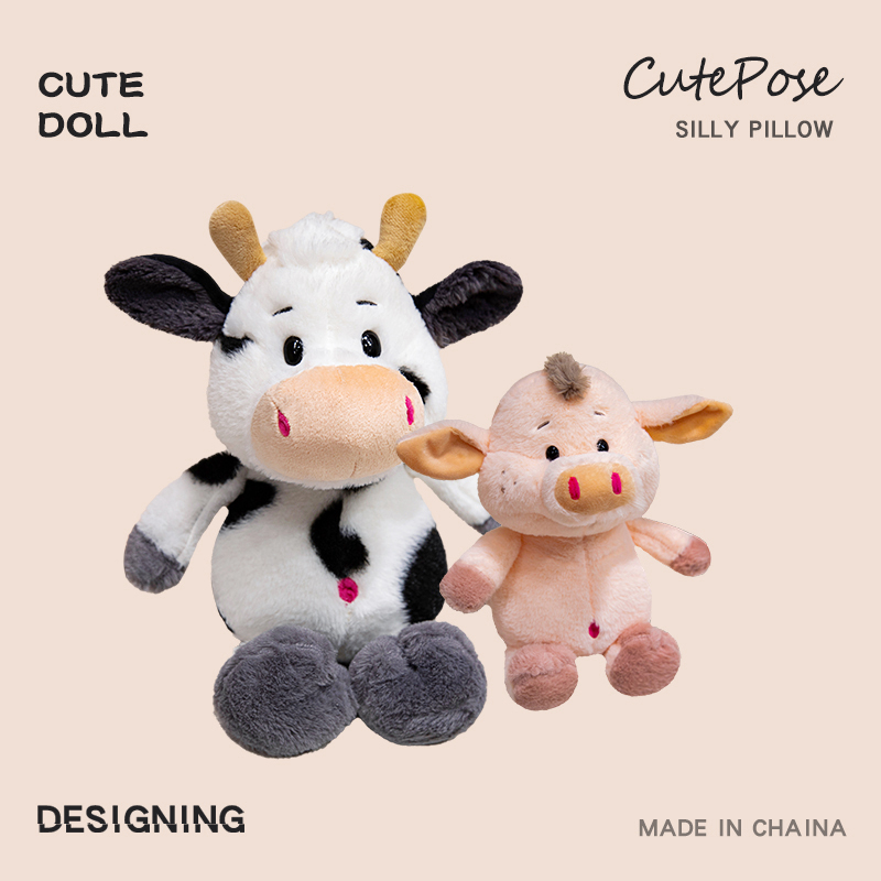 Cheap factory custom pink pig pillow cow plush <strong>toy</strong> <strong>ranch</strong> series travel souvenirs gift company custom Logo - Product Image 2