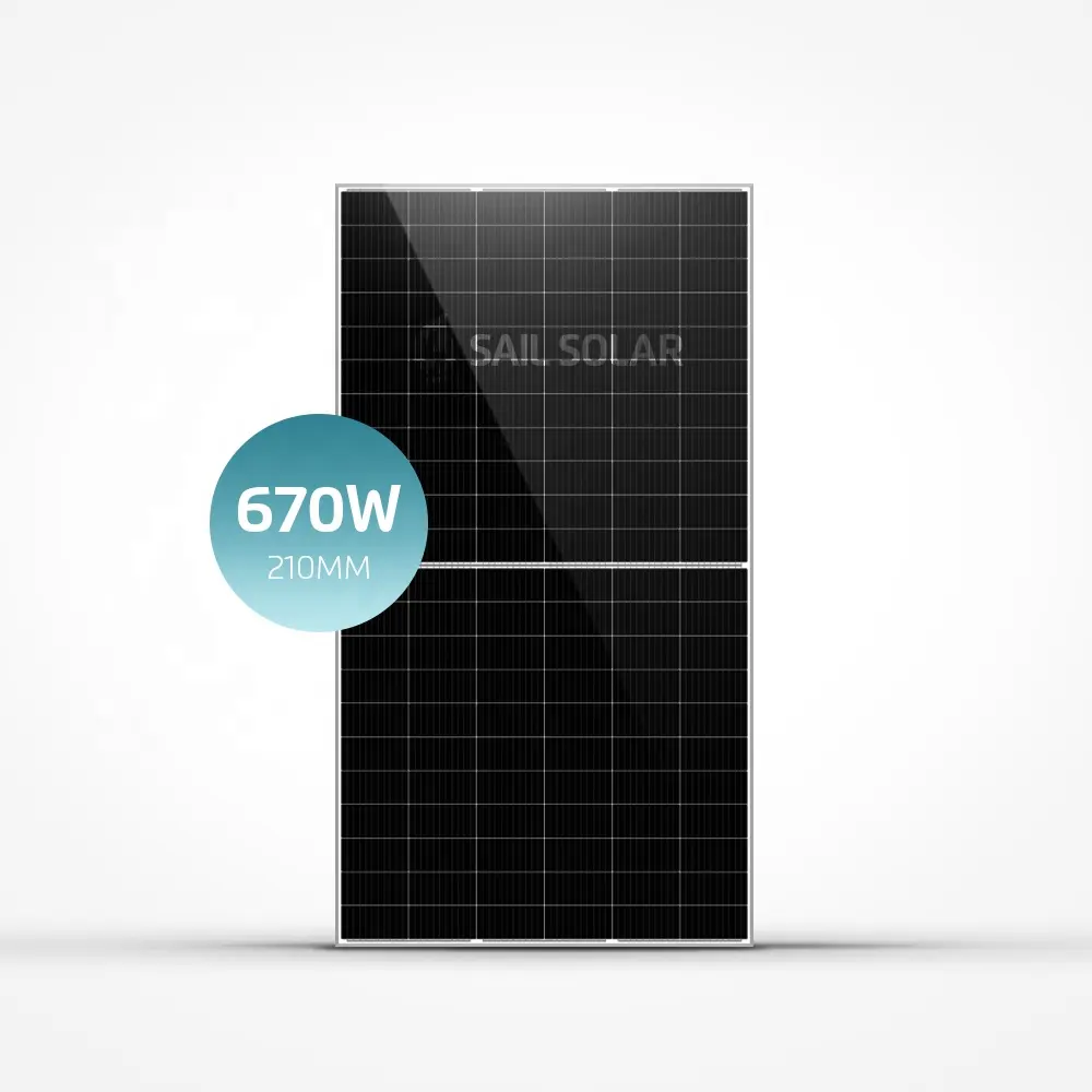 Panel Surya PV Sel Bifacial Mono, 400W 500W 600W 650W untuk Penggunaan Sistem Hibrida