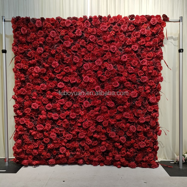 8 # mur de fleurs rouge