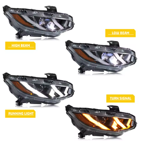 ไฟหน้า LED สำหรับฮอนด้าสำหรับ Civic สำหรับ10th Gen FK Sedan hatchback Type-R Start-up Animation สัญญาณการติดตั้งเครื่องยนต์ตามลำดับ - Product Image 1