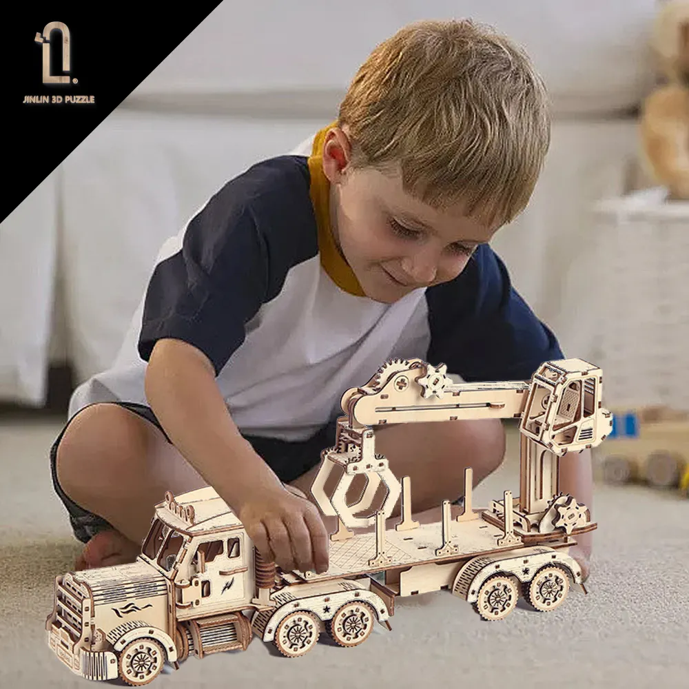 3D Wooden Puzzle Mecânica Car Model Self Building Vehicle Kits Presente para Adultos e Crianças no Aniversário