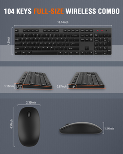 Silent Full Size Wireless <strong>Keyboard</strong> and <strong>Mouse</strong> Combo USB 2.4GHz for Laptop and Office <strong>Use</strong> Cordless <strong>Keyboard</strong> <strong>Mouse</strong> Set - Product Image 5