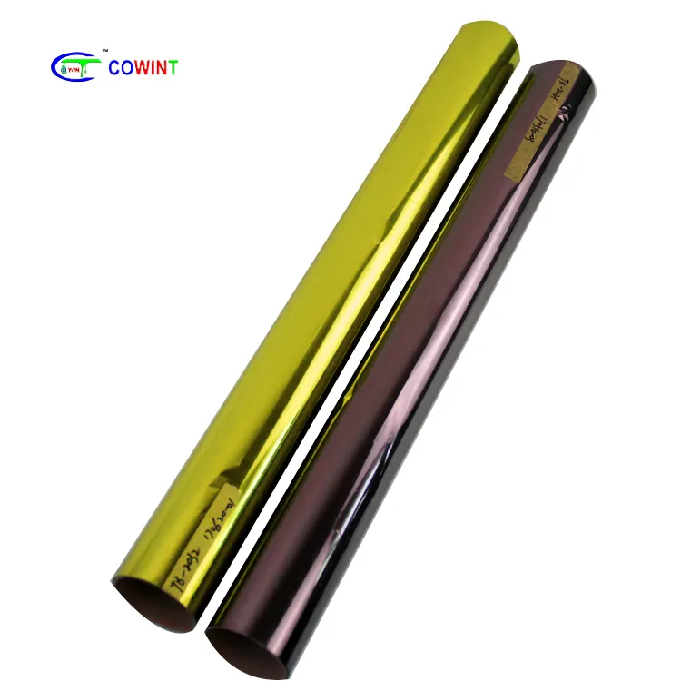 Cowint stockmetallic गर्म होलोग्राफिक सफेद वर्णक डबल रंग गोल्ड लेबल रोल गर्म मुद्रांकन पन्नी के लिए प्लास्टिक