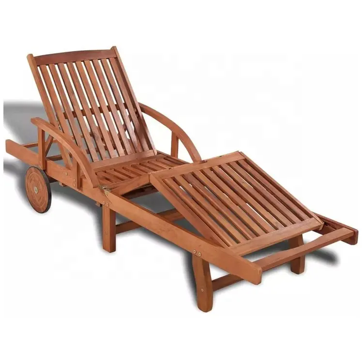Folding Hardwood Patio Chair Sun lounger Solid Acacia Wood